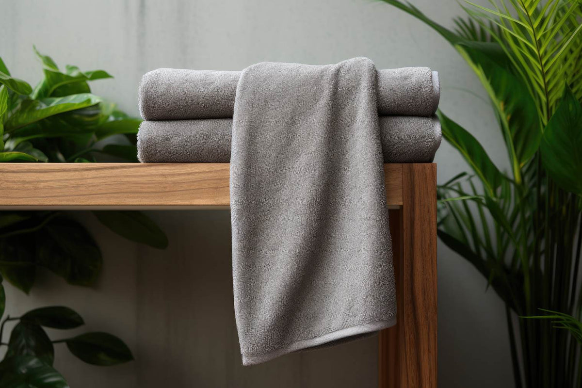serviette de bain posé dans une pièce de maison